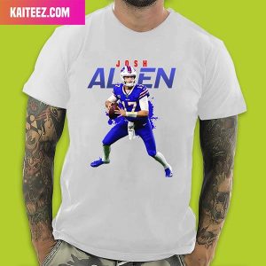 Blue And White Josh Allen – Buffalo Bills Fashion T-Shirt
