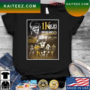 Boston Bruins David Rejci 100 NHL Games All In A Bruins Uniform Signature T-Shirt