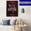 Boston Red Sox Signed INF Justin Turner Art Decor Poster Canvas