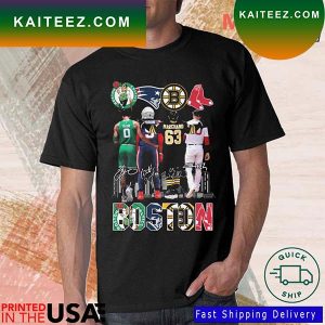 Boston Sport team Jayson Tatum Matthew Judon Brad Marchand and Ben Steiner signatures T-shirt