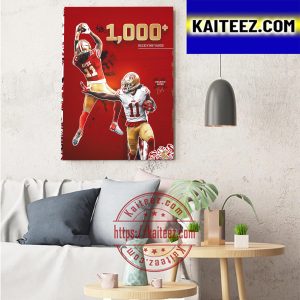 Brandon Aiyuk 1000+ Receiving Yards With San Francisco 49ers NFL Art Decor Poster Canvas