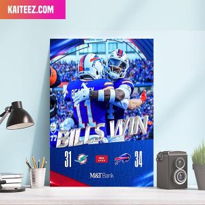 Buffalo Bills – Bills Mafia Exhales Wild Card Win With 34 Points Home Decorations Canvas-Poster