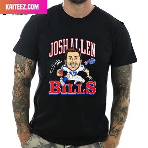 Buffalo Bills Cartoon Signature Josh Allen Fashion T-Shirt
