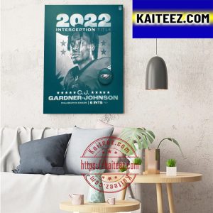 C.J. Gardner-Johnson 2022 Interception Title Philadelphia Eagles NFL Art Decor Poster Canvas