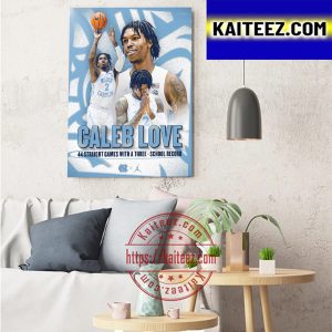 Caleb Love 44 Straight Games With A Three School Record Art Decor Poster Canvas