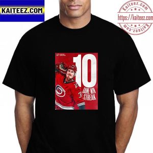 Carolina Hurricanes 10 Game Win Streak In NHL Vintage T-shirt