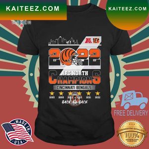 Cincinnati Bengals 2022 AFC NOrth Champions 2005-2022 Back To Back T-shirt