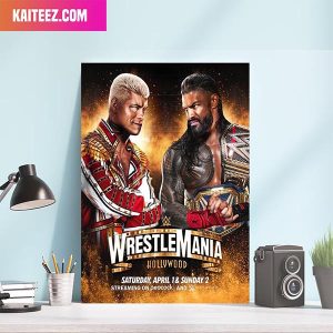 Cody Rhodes x Roman Reigns WWE Wrestle Mania Champion Versus Home Decor Canvas-Poster