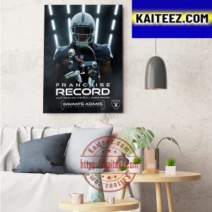 Davante Adams Franchise Record Most Receiving Yards In A Single Season With Las Vegas Raiders NFL Art Decor Poster Canvas