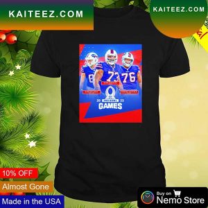 Dawson Knox Dion Dawkins and Rodger Saffold Buffalo Bills 2023 pro bowl games T-shirt