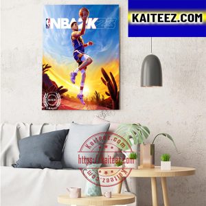 Devin Booker On Cover NBA 2K23 Is Sports Game Of The Year At The DICE Awards Art Decor Poster Canvas