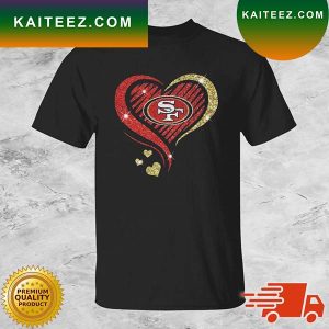 Diamond Heart San Francisco 49ers Football T-shirt
