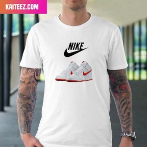 Dropped via Nike US Nike Dunk High White Picante Red Style T-Shirt