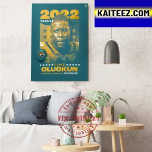 Foye Oluokun 2022 Tackle Title Jacksonville Jaguars NFL Art Decor Poster Canvas