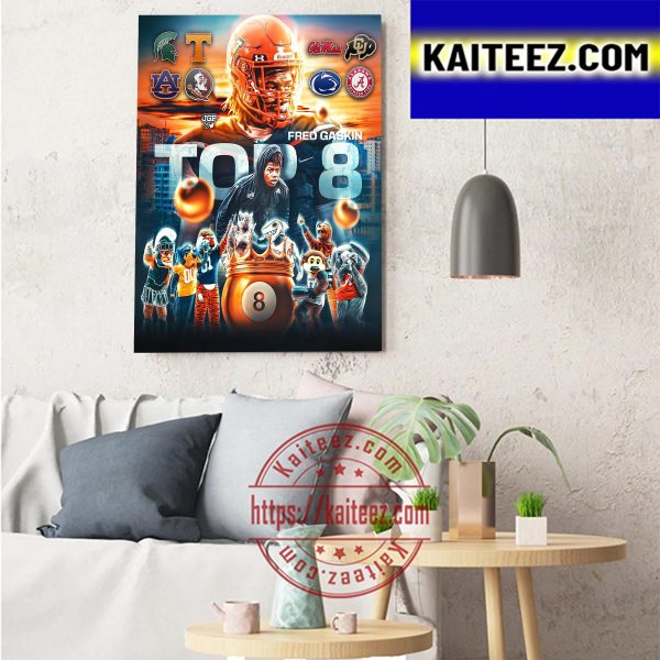 Fred Gaskin Top 8 Teams University Art Decor Poster Canvas