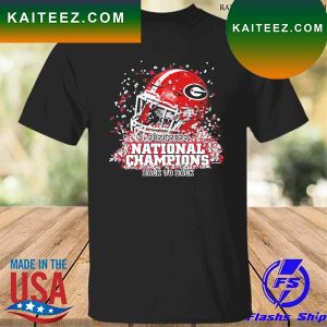 Funny Georgia bulldogs back-to-back college football playoff national champions confetti helmet T-shirt