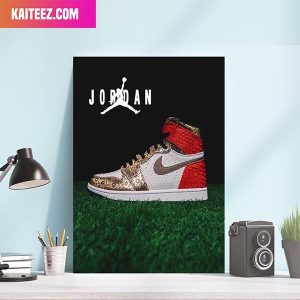George Kittle Got Custom Air Jordan 1 Cleats And Shoes For San Francisco 49ers Playoff Game Home Decor Canvas-Poster
