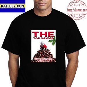 Georgia Bulldog Football The Top Dawgs 2022 Chick-fil-A Peach Bowl Champions Vintage T-Shirt