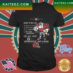 Georgia Bulldogs 2022 To Do List National Champions Job Well Done 15-0 Perfect Season T-shirt