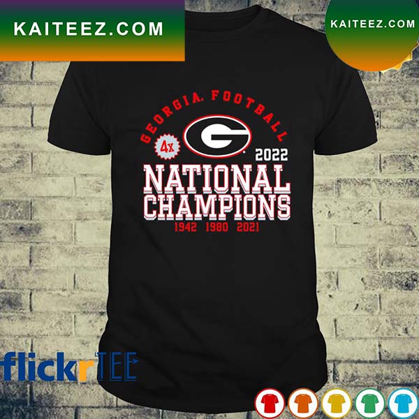 Georgia Bulldogs 4X National Champions 1942 1980 2021 T-shirt - Kaiteez