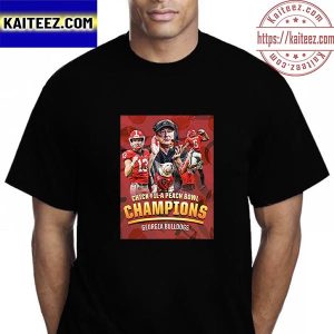 Georgia Bulldogs Football Are 2022 Chick-Fil-A Peach Bowl Champions Vintage T-Shirt