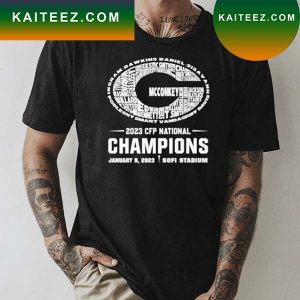 Georgia Bulldogs Player names 2023 CFP National Champions logo T-shirt