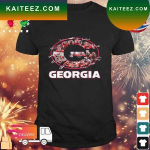 Georgia Bulldogs Team Football Players Logo Signatures T-shirt