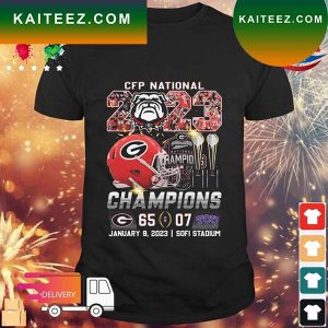 Georgia Bulldogs Vs TCU Horned Frogs 65-07 2023 CFP National Champions T-shirt