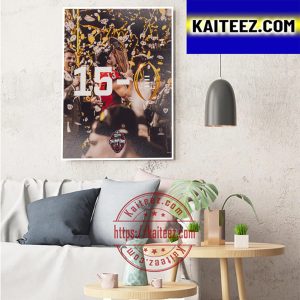 Georgia Football 15-0 Feeling National Champions Back To Back 2021 2022 Art Decor Poster Canvas