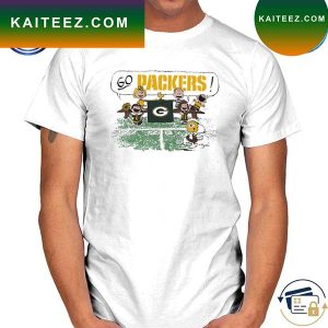 Go Packers The Peanuts Cheering Go Snoopy Green Bay Packers T-Shirt
