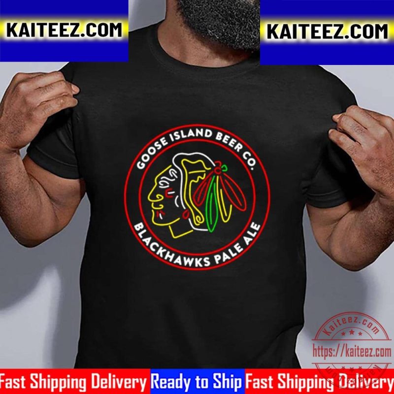 Goose Island Blackhawks Pale Ale Logo Vintage TShirt Kaiteez