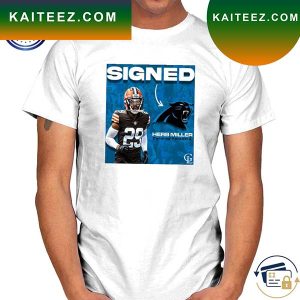 Herb Miller Carolina Panthers Signed Keep Pounding T-Shirt