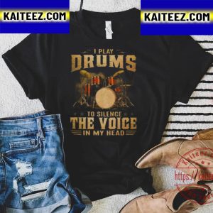 I Play Drums To Silence The Voice In My Head 2023 Vintage T-Shirt