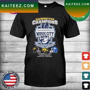Iowa Hawkeyes Champions Transperfect Music City Bowl 25 years 1998-2022 T-shirt