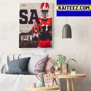 Jalon Walker Sack Georgia Football In National Championship Art Decor Poster Canvas
