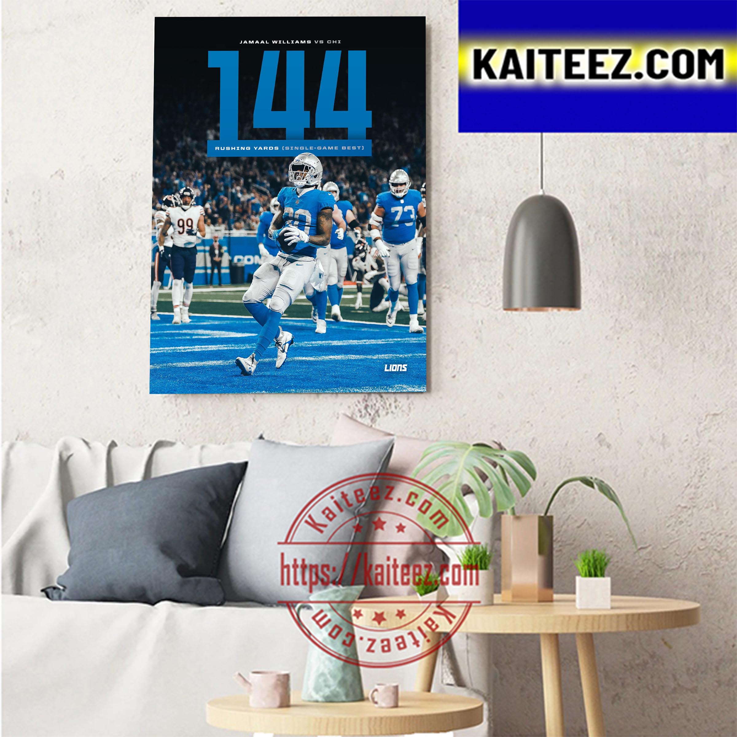 Jamaal Williams Detroit Lions NFL Football Poster