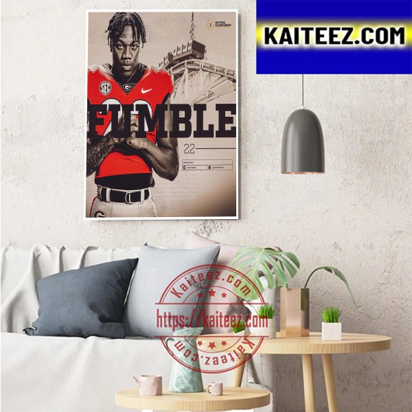 Javon Bullard Fumble Georgia Football In National Championship Art Decor Poster Canvas