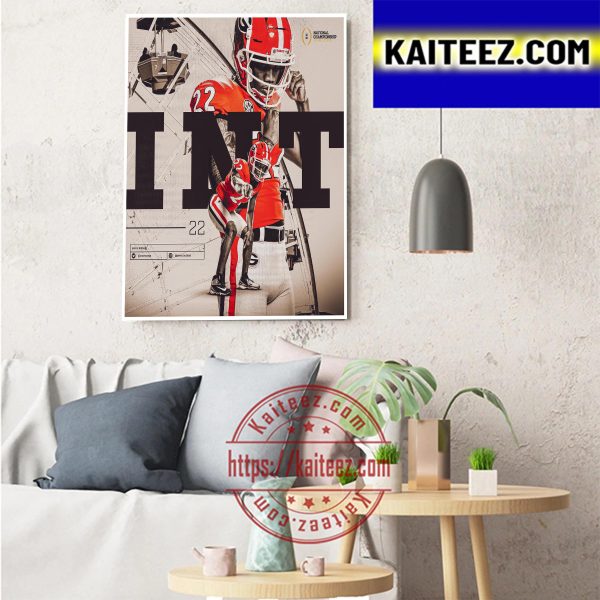 Javon Bullard INT Georgia Football In National Championship Art Decor Poster Canvas