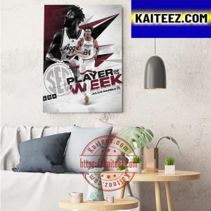 Julius Marble II Is The SEC Player Of The Week With Texas A&M Basketball Art Decor Poster Canvas