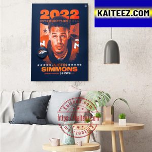 Justin Simmons 2022 Interception Title Denver Broncos NFL Art Decor Poster Canvas