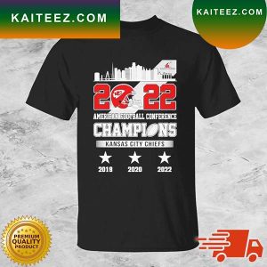 Kansas City Chiefs Skyline American Football Conference Champions 2019-2022 T-shirt