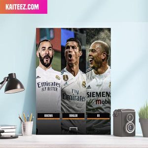 Karim Benzema x Cristiano Ronaldo x R9 Real Madrid Start One Bench One Home Decorations Poster-Canvas