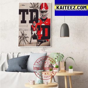 Kendall Milton TD Georgia Football In National Championship Art Decor Poster Canvas