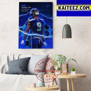 Kenneth Walker III 1000+ Scrimmage Yards With Seattle Seahawks In NFL Art Decor Poster Canvas