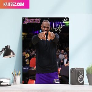LeBron James – Los Angeles Lakers Victory Vibes With His Signature Canvas-Poster