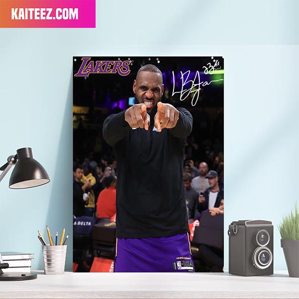 LeBron James - Los Angeles Lakers Victory Vibes With His Signature Canvas-Poster