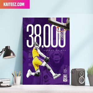 Los Angeles Lakers LeBron James Is Second Player In NBA History To Hit 38K Points Home Decorations Canvas-Poster