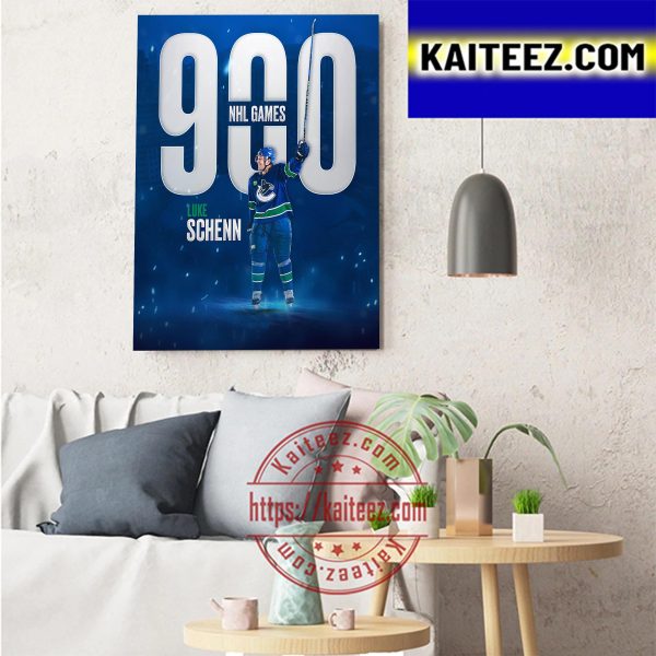 Luke Schenn 900 NHL Games For Vancouver Canucks Art Decor Poster Canvas