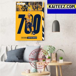 Mattias Ekholm 700 Games NHL For Nashville Predators Art Decor Poster Canvas