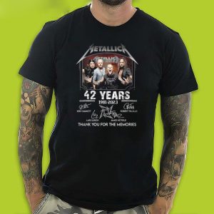 Metallica 42 Years 1981-2023 Thank You For The Memories Premium T-Shirt